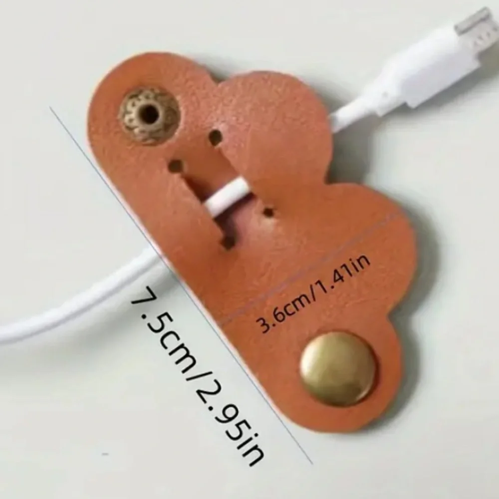 Heart Cable Organizer Strap - Leather Cord Holder mystery color - Picture 6 of 6